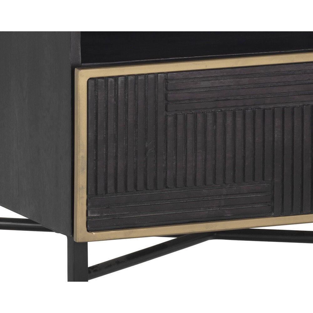 Markwood 24.25 X 22.25 inch Brass / Dark Brown Night Stand